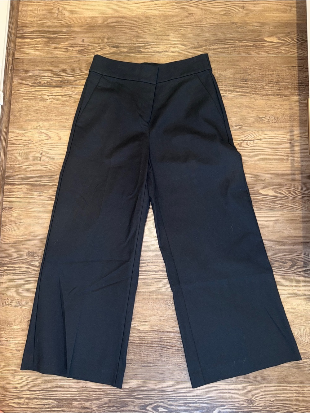 LOFT Black Wide-Leg Trousers - Tailored High-Rise Style